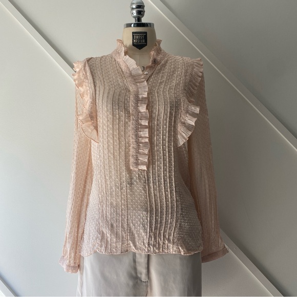 Reiss Taylor Pink Ruffle Blouse - 0 - Picture 3 of 15